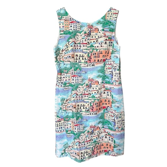 Talbots Scenic Village Shift Dress Sleeveless Multi-Colored Size 12P - Picture 4 of 7